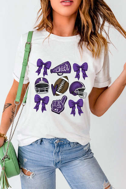 Gold or Purple Game Day Bowknot Graphic Tee