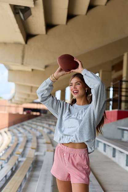 Sunday Funday Light Grey Oversized Graphic Sweatshirt