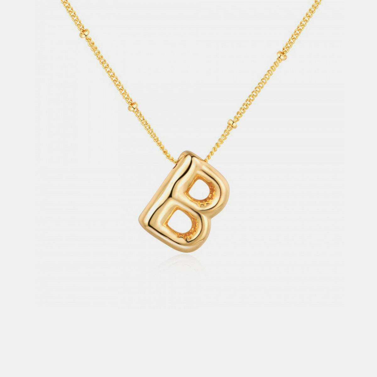 A~J Gold-Plated Bubble Initial Necklace