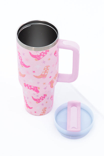 Pink Star Boot Tumbler with Straw 40oz