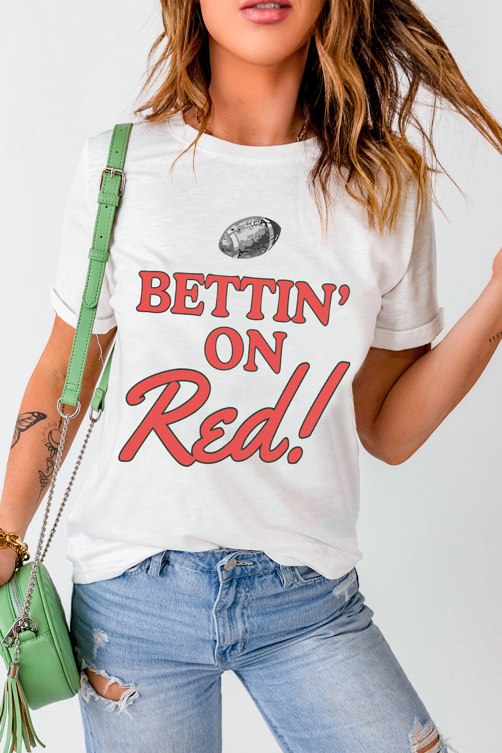 BETTIN ON Crewneck Graphic T Shirt