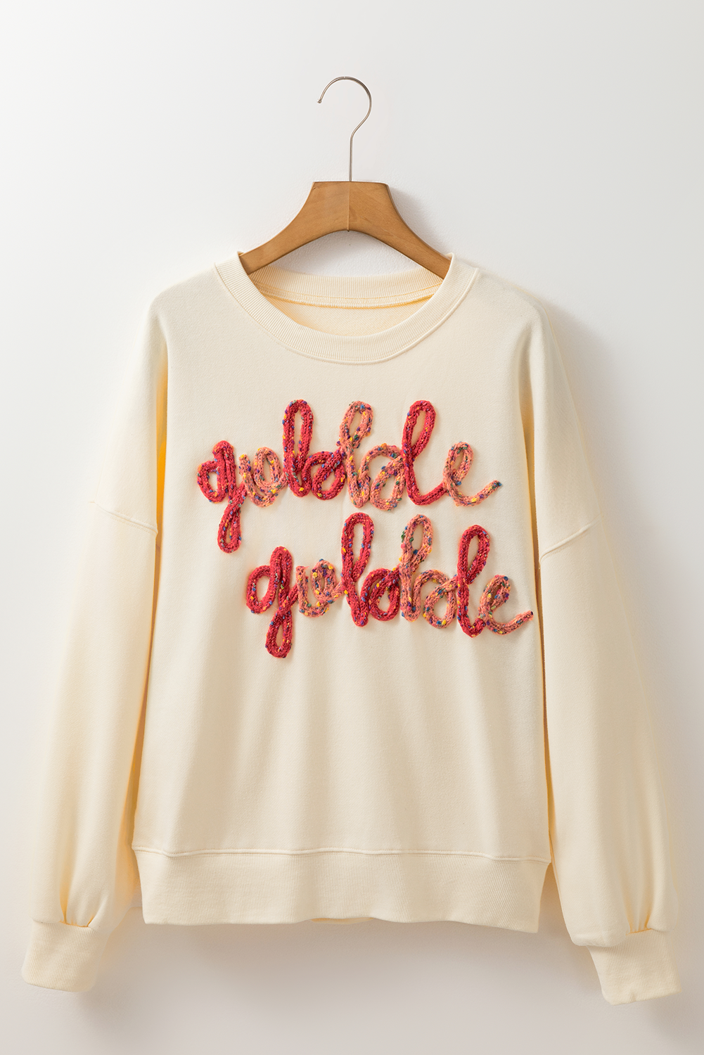 Apricot gobble gobble Pattern Drop Shoulder Sweatshirt