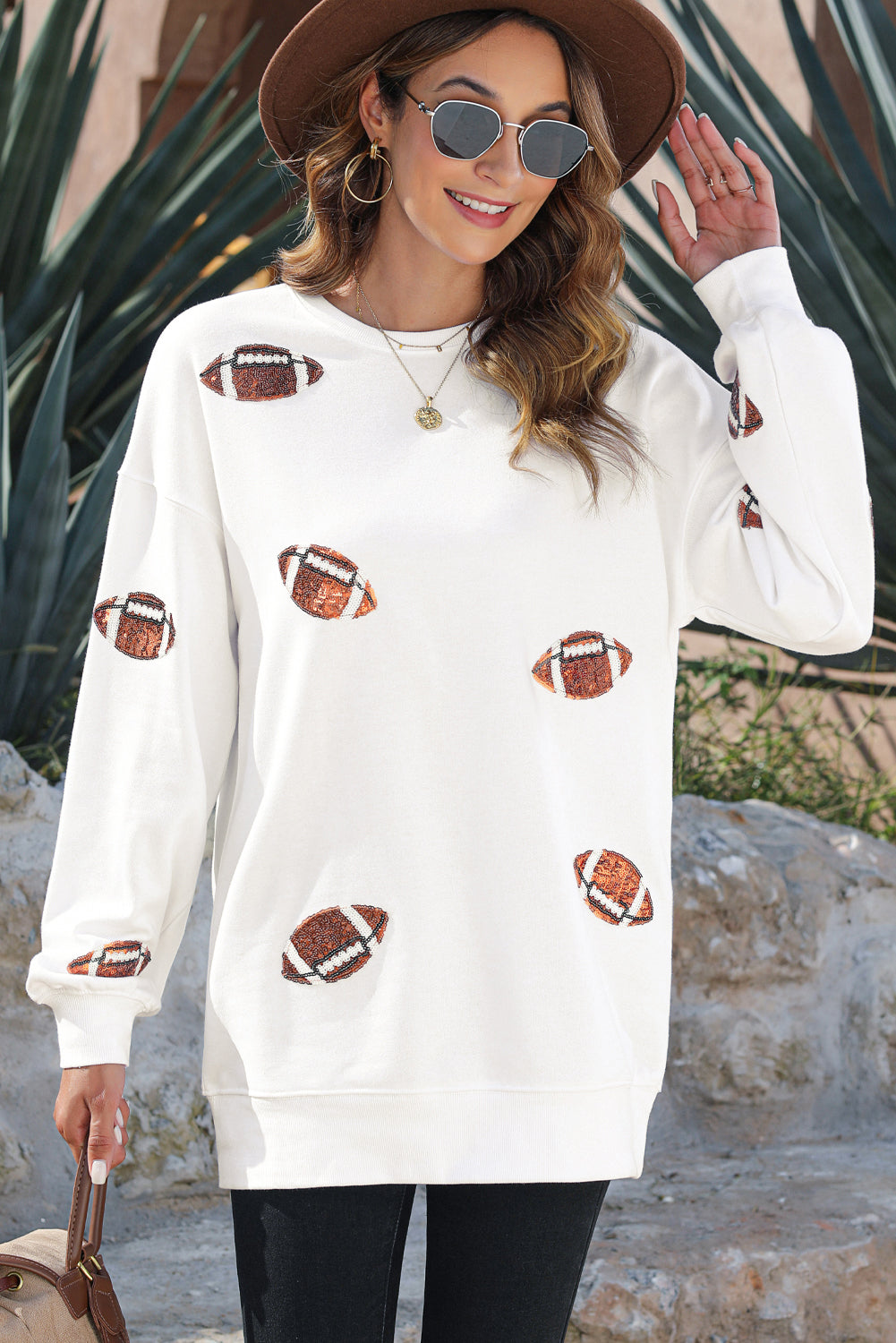 Beige Game Day Sweatshirt