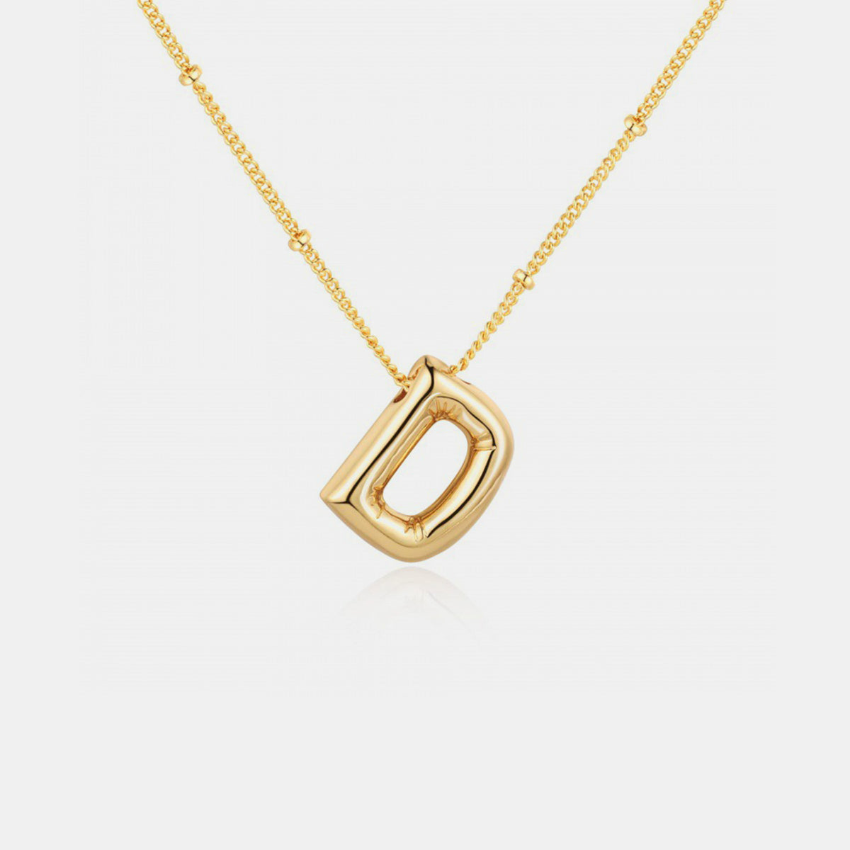 A~J Gold-Plated Bubble Initial Necklace