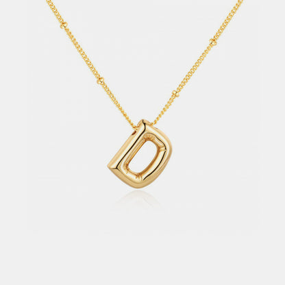 A~J Gold-Plated Bubble Initial Necklace