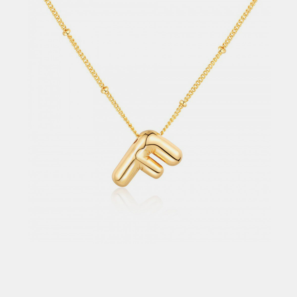 A~J Gold-Plated Bubble Initial Necklace