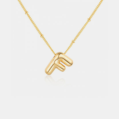 A~J Gold-Plated Bubble Initial Necklace