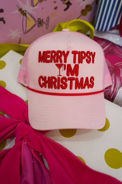 Merry Tipsy I'm Christmas - Pink Trucker Hat