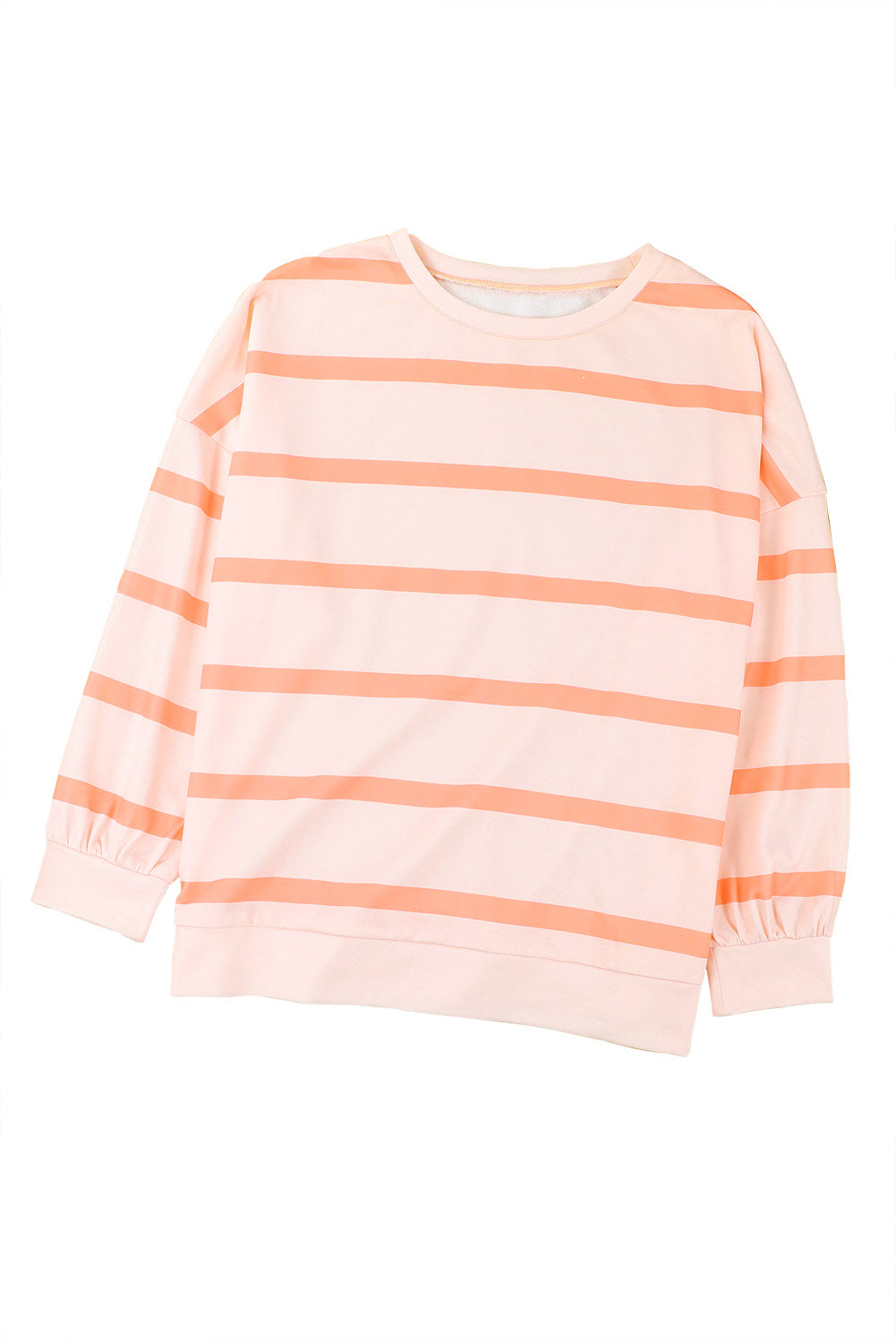 Orange Striped Pullover Sweatshirt