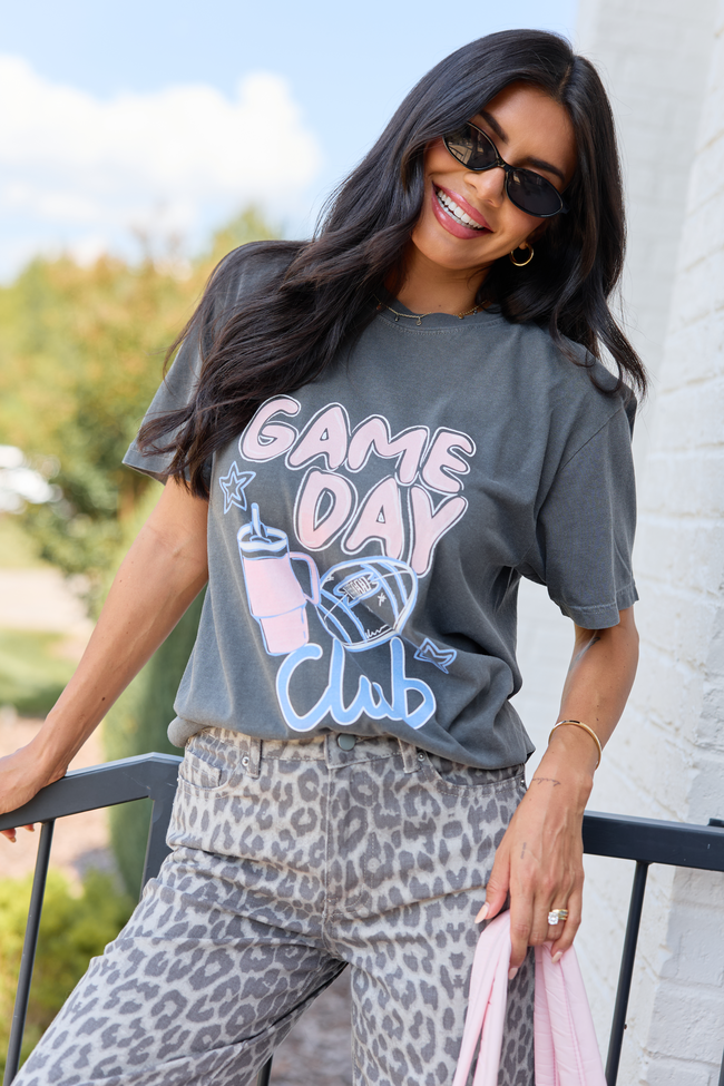 Game Day Football Club Dark Grey Comfort Colors Graphic Tee