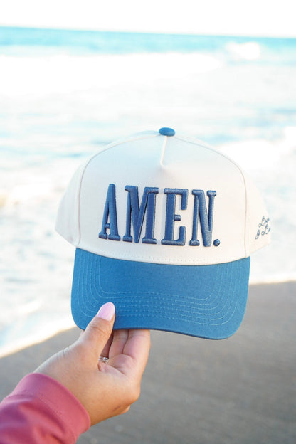 AMEN. - Slate Blue Vintage Trucker Hat