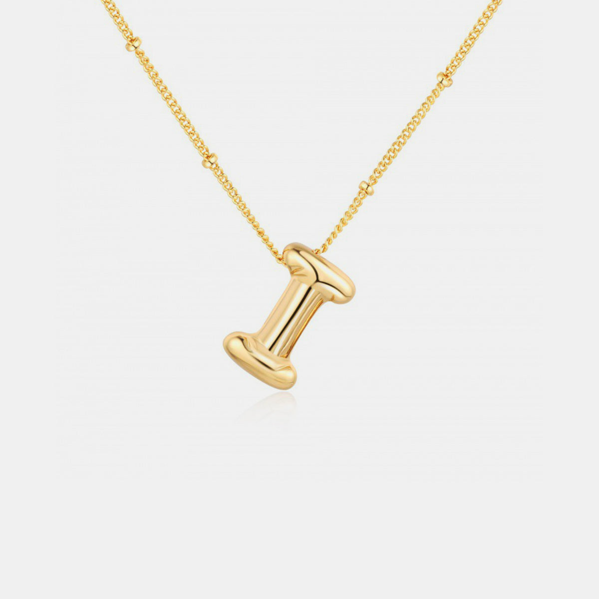 A~J Gold-Plated Bubble Initial Necklace