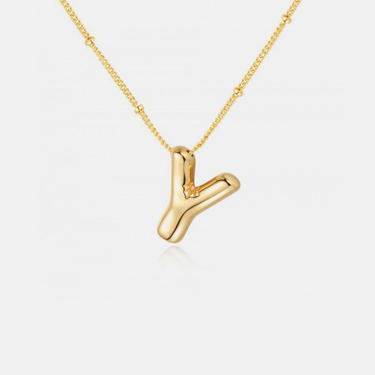 T~Z Gold-Plated Bubble Initial Necklace