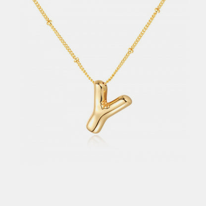 T~Z Gold-Plated Bubble Initial Necklace