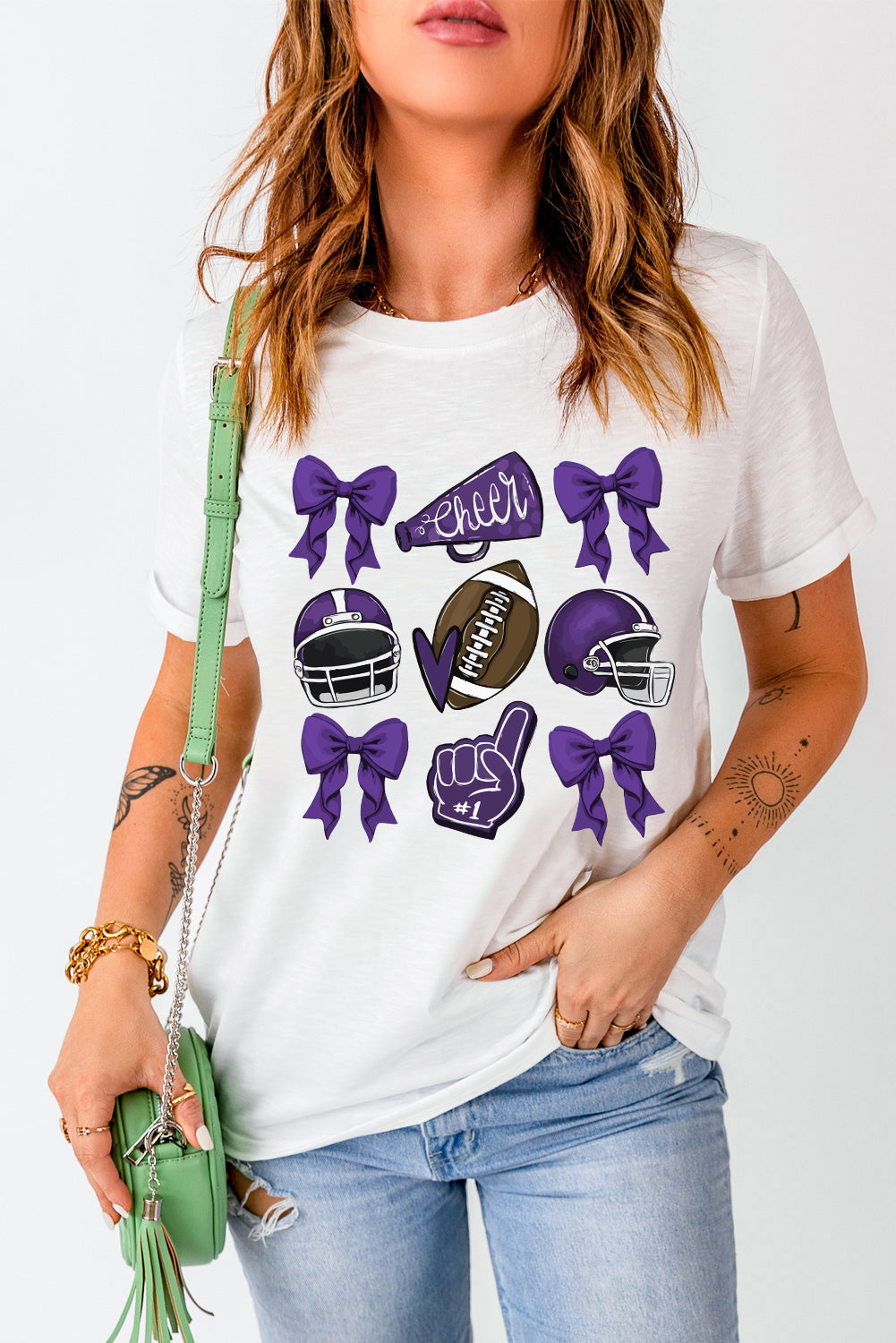 Gold or Purple Game Day Bowknot Graphic Tee