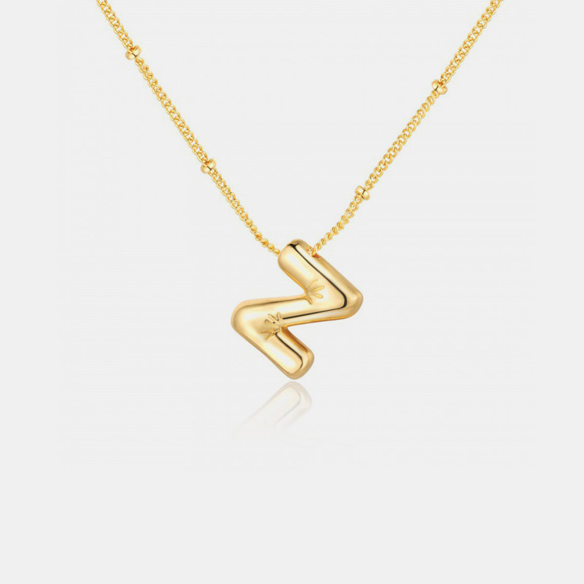 T~Z Gold-Plated Bubble Initial Necklace