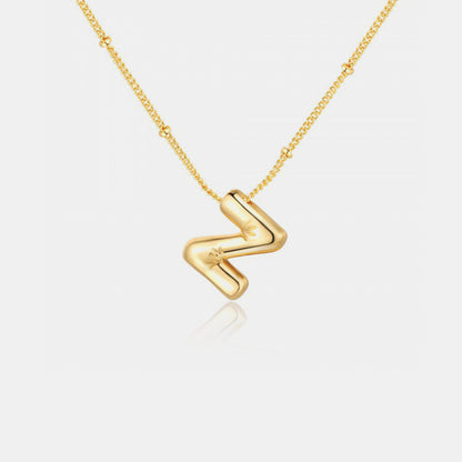 T~Z Gold-Plated Bubble Initial Necklace