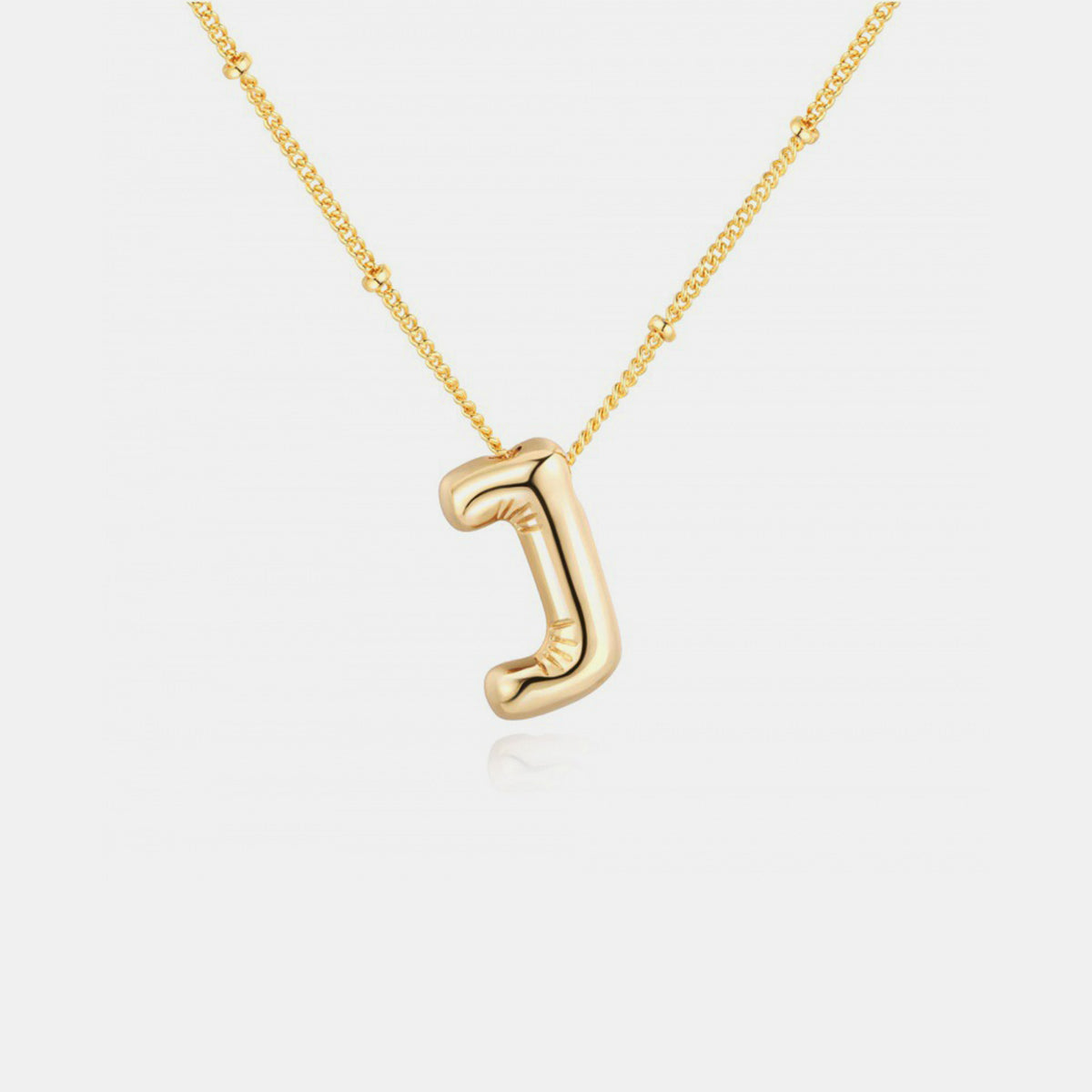 A~J Gold-Plated Bubble Initial Necklace