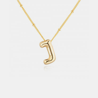 A~J Gold-Plated Bubble Initial Necklace