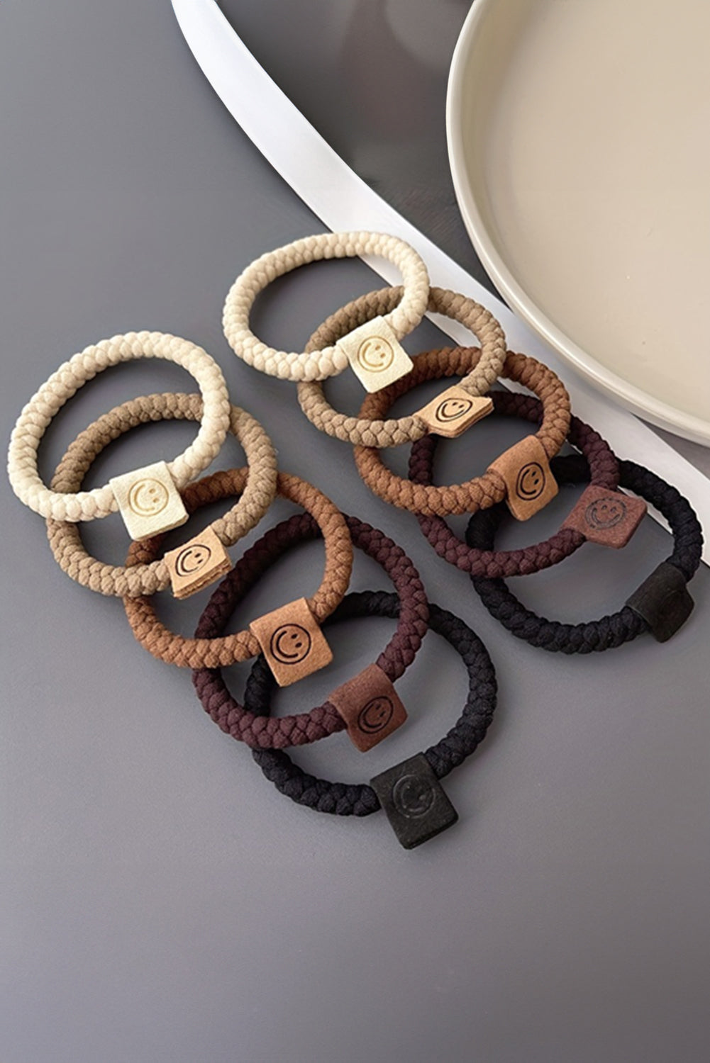 Chestnut 5Pcs Smile  Braided Hairband