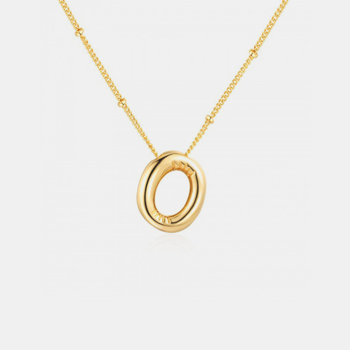 K~S Gold-Plated Bubble Initial Necklace