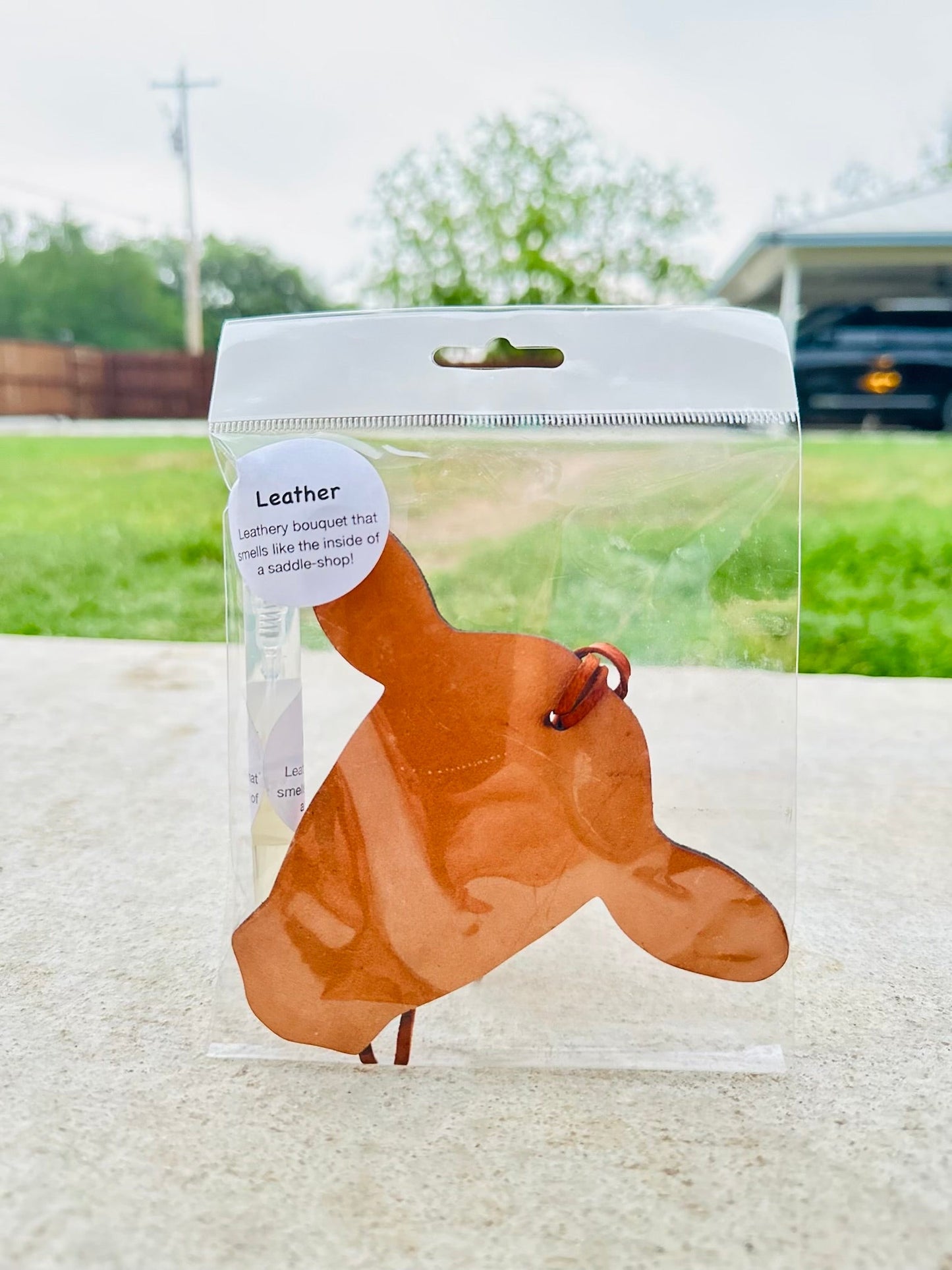 Leather Heifer Air Freshener with Spray