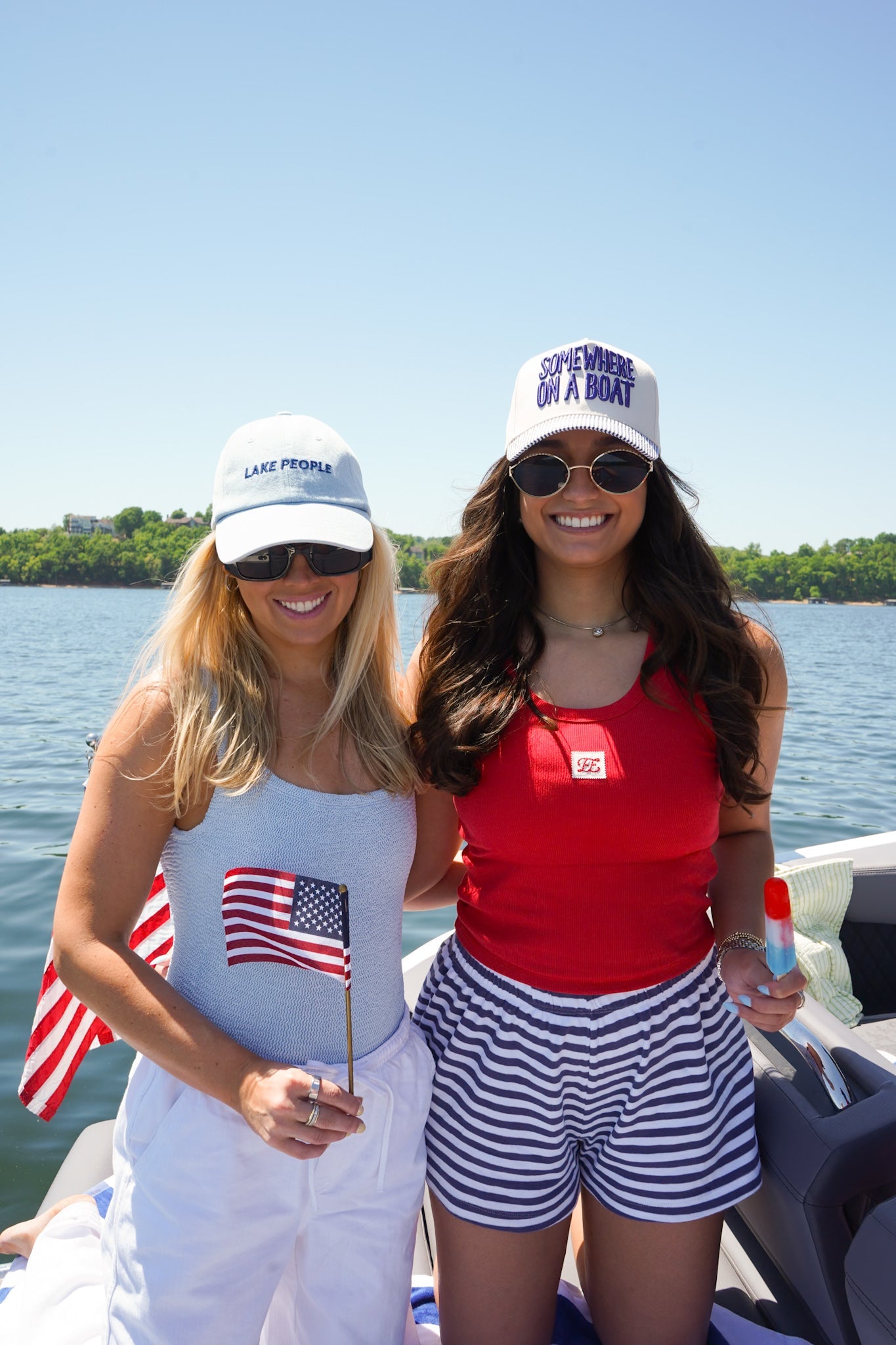 Somewhere On A Boat - Navy Stripe Trucker Hat