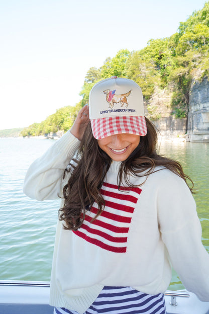 Living The American Dream - Red Gingham Hat