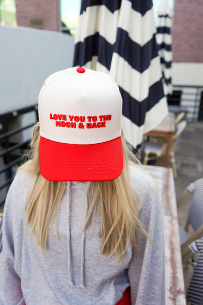 Love you to the Moon - Red Vintage Trucker Hat