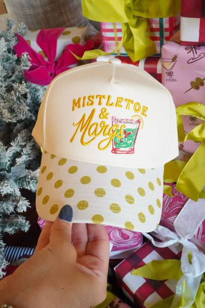 Mistletoe & Margs - Chartreuse Polka Dot Trucker Hat