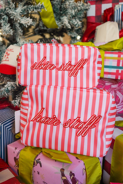 Hair Stuff - Pink & Red Stripes XL Bag