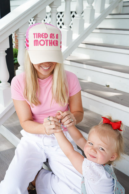 Tired as a Mother - Tan Trucker Hat