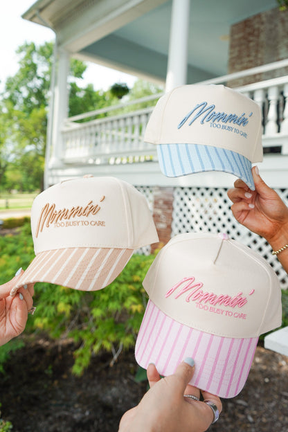 Mommin' - Striped Vintage Trucker Hat