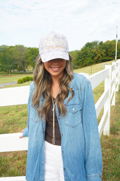 I'm Into Cowboys - Washed Camo Trucker Hat
