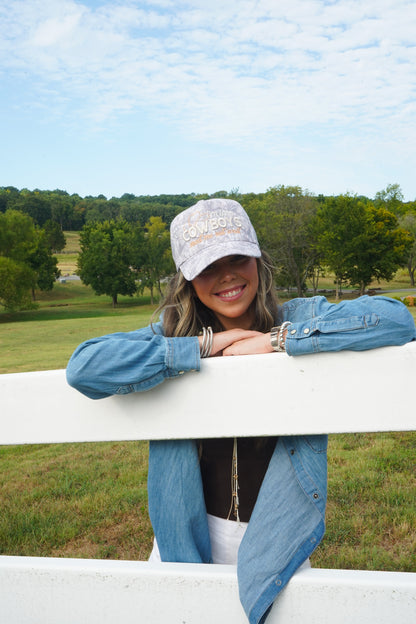 I'm Into Cowboys - Washed Camo Trucker Hat