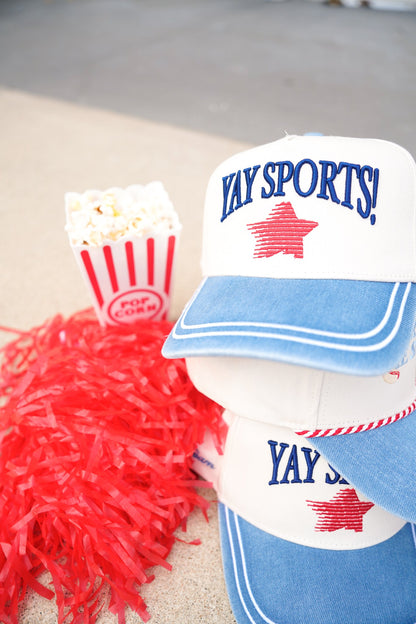 Yay Sports! - Denim Vintage Trucker Hat