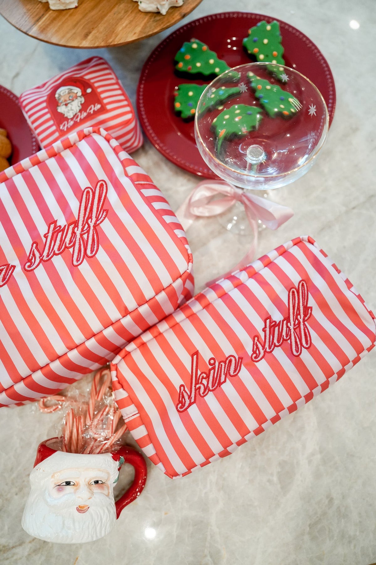 Skin Stuff - Pink & Red Stripes Large Bag