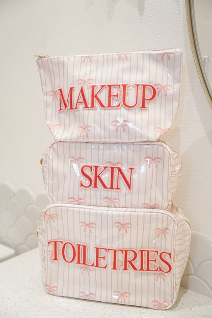 Makeup - Pink Ribbons Clear Coat Bag