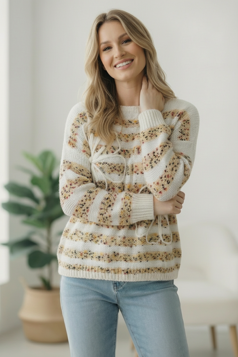 Daisy's for Days 3D Flower Long Sleeve Sweater