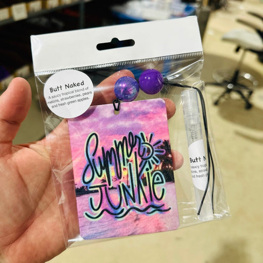 "Summer Junkie" Felt Car Freshie