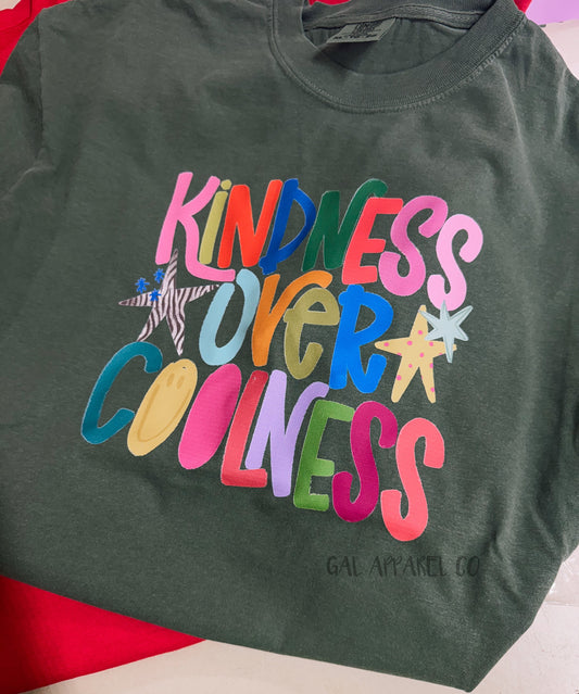 Kindness Over Coolness Tee | Teacher Shirt | Positive Message Tee | School Shirt | Inspirational Graphic Tee | Comfort Colors Tee