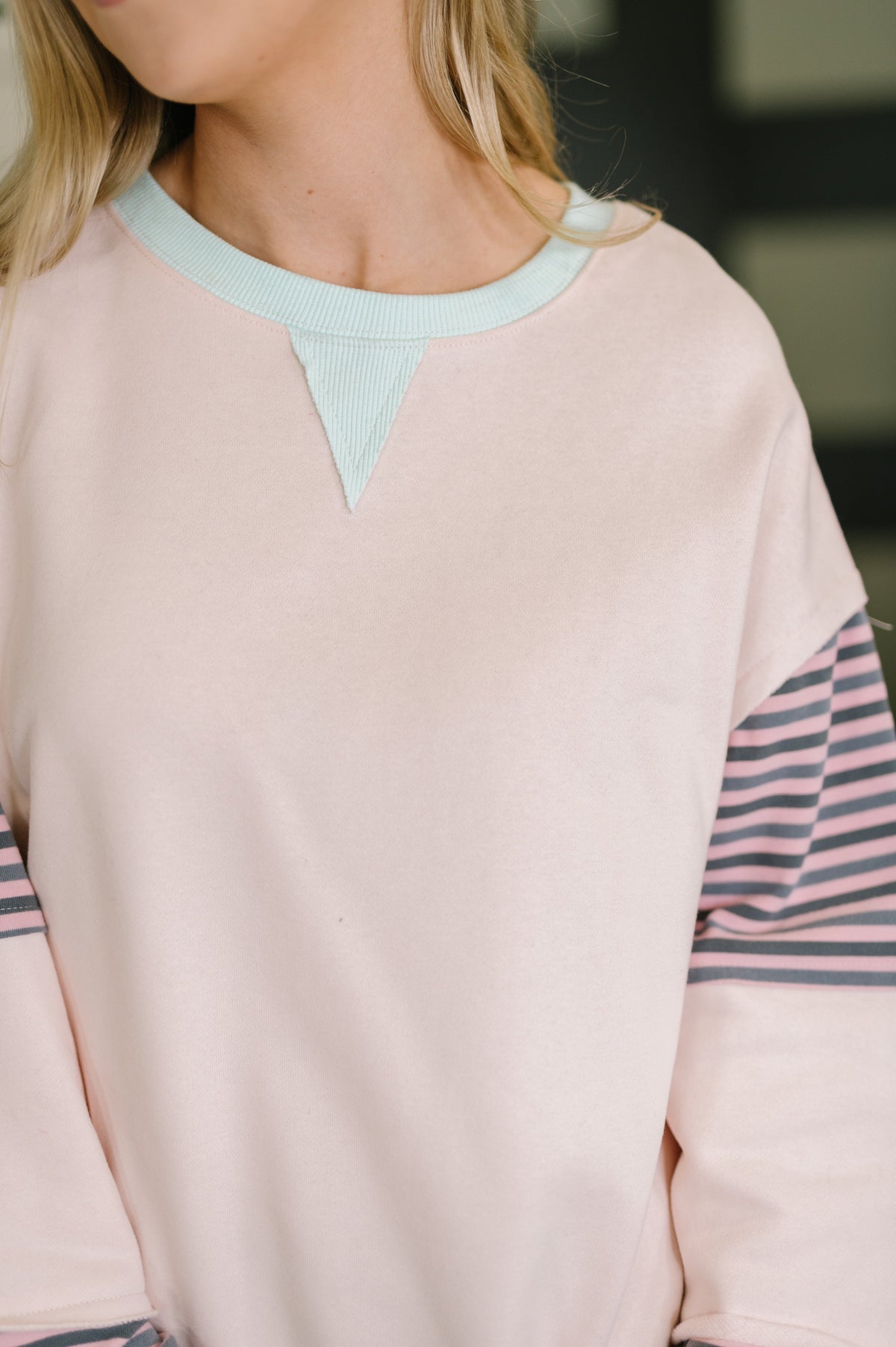 Outside the Lines Oversized Color Block  Pullover