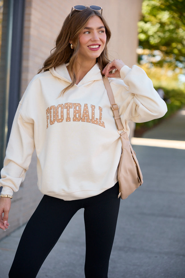 Football Polka Dot Cream Graphic Hoodie