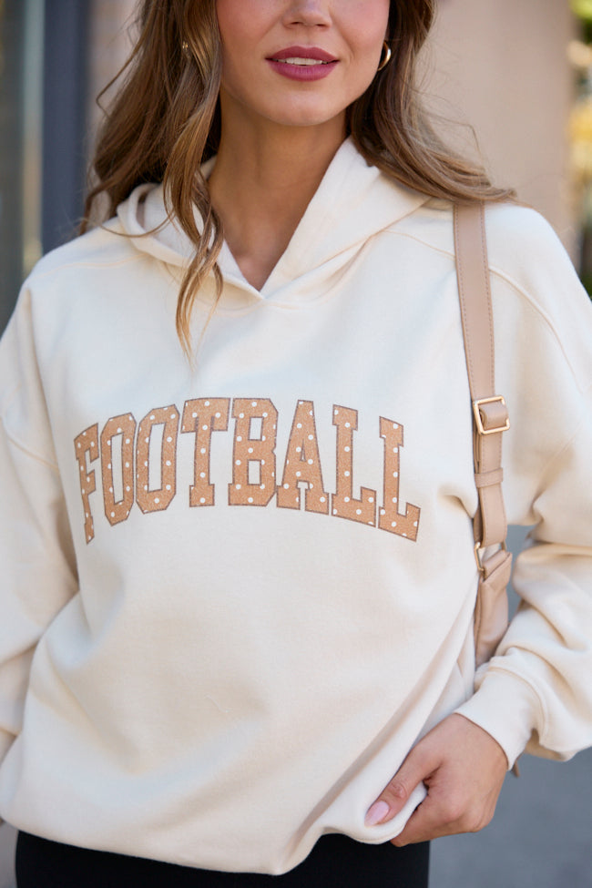 Football Polka Dot Cream Graphic Hoodie