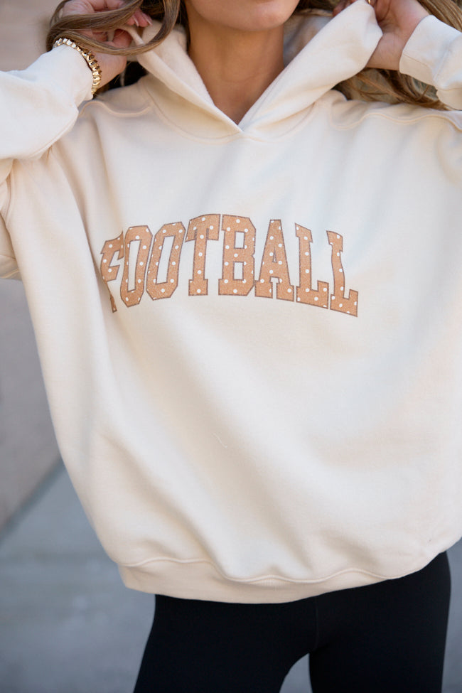 Football Polka Dot Cream Graphic Hoodie