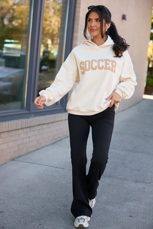 Soccer Polka Dot Cream Graphic Hoodie