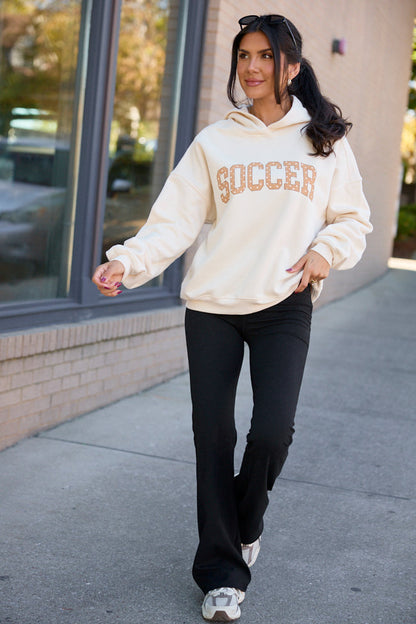 Soccer Polka Dot Cream Graphic Hoodie