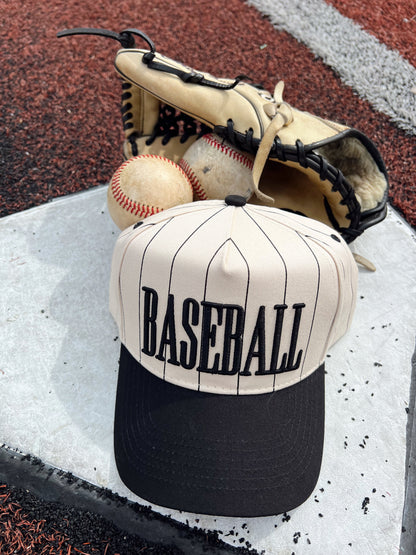 Baseball - Black Stripe Vintage Trucker Hat
