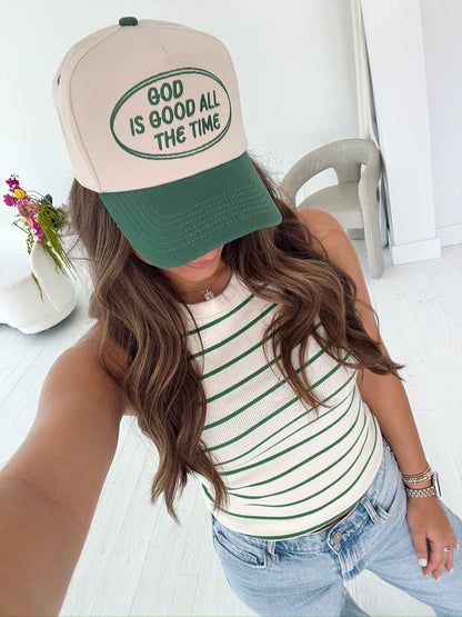 God is Good - Green Vintage Trucker Hat