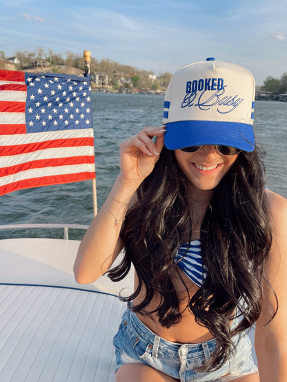 Booked and Busy - Royal Blue Vintage Trucker Hat